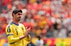 Thibaut Courtois est allé remercier les supporters belges après la défaite de son pays.