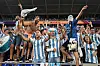 Les Argentins, heureux d'accéder aux huitièmes de finale.