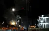 Le feu s'est déclenché dans une construction de type 'algeco' située à l'entrée du site. (photo Le Républicain Lorrain/Armand Flohr)