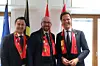 La photo est claire : «le Benelux soutient les Red Devils», écrit Xavier Bettel sur Twitter (Photo : Twitter).