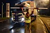 Scène de blocage ce samedi matin de l'A11 et de l'A28 près du Man.