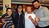 De gauche à droite, Gladys Portugues et son époux Jean-Claude Van Damme, Claude Goetz et le Longovicien David Salucci. (Photo Droits Réservés)