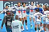 La joie des joueuses de l’équipe de France, qui terminent au sommet du groupe 1.