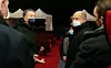 Les tentes sont montées, la structure prête : Pierre Cuny a présenté au préfet le centre de vaccination thionvillois. (Photo RL/Pierre Heckler)