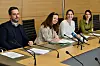 L’Ombudsman Claudia Monti entourée des trois contrôleurs, Alain Leclère, Andreia Seixas et Lynn Bertrand.