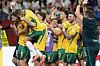 Les joueurs australiens étaient heureux de leur victoire à l'issue du match.