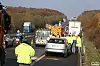La collision s'est produite juste avant la frontière, alors que les agents sécurisaient le périmètre pour un dépannage. (photo Pierre Heckler / RL)