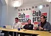 Philippe Marque (au centre), président du club de la presse de Metz, Cédric Rouillon (à droite) et Frédéric Schnur.