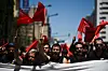 Des salariés de Portugal Telecom manifestent à Lisbonne, le 21 juillet 2017.