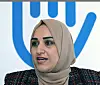Reham Shaheen, venue témoigner de la situation à Gaza, ne sait pas quand elle pourra retrouver ses enfants.