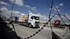 Un camion transportant des biens aux Palestiniens à Kerem Shalom.