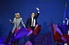 Brigitte et Emmanuel Macron, le soir du premier tour de l'élection présidentielle, le 23 avril, à Paris.