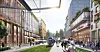 La mobilité douce et le tram ont la priorité et aucun parking public n'est prévu. L'idée est de se rendre en ville sans voiture. (Vues d'architecte : Félix Giorgetti sàrl)