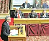 Pierre Gramegna, lors de la présentation du projet concernant le budget et les recettes de l'État, le 14 octobre.