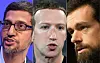 Après l'Europe, les patrons des Gafa (ici Google, Facebook et Twitter) sont dans le viseur aux États-Unis.