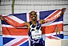 Mo Farah célébrant son record du monde, lors du meeting de la Diamond League à Bruxelles, en septembre 2020.