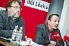Serge Urbany (à g.) et le député Marc Baum s'attaquent à l'organisation du travail selon Nicolas Schmit.