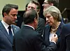 Xavier Bettel, François Hollande et Theresa May, ce jeudi 20 octobre à Bruxelles.