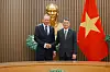 Gilles Roth a été reçu à Hanoï pour une entrevue bilatérale avec le Premier ministre, Le Minh Hung. (Photo ministère des finances)