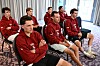 Les coureurs de la sélection nationale, avec en premier plan Mathieu Kockelmann, sont prêts pour le Tour de Luxembourg.