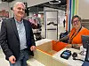 Christian Brimioulle, le responsable de la galerie du Shopping Cora Messancy, avec Jessica Giordano, la responsable du magasin Kiabi, ouvert en septembre.