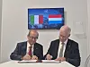 (de g. à dr.) L'ambassadeur Mario Cospito, commissaire spécial de l’Agence spatiale italienne aux côtés de Ruy Pinto, CEO de l’Agence spatiale luxembourgeoise.