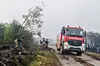 Les services de secours interviennent sur les lieux d'un incendie de forêt dans la réserve naturelle des Hautes Fagnes.