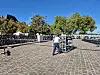 Place de la République, les structures qui supporteront les écrans géants sont arrivées vendredi.
