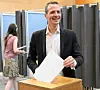 Serge Wilmes (CVS) ce dimanche matin au bureau de vote