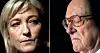 Les relations familiales au sein des Le Pen sont tendues depuis l'éviction de Jean-Marie Le Pen, par sa fille Marine. (illustrations AFP)