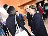 La Grande-Duchesse Maria Teresa aux côtés de Brigitte Macron, en mars 2019, lors du Forum international Stand Speak Rise Up! au Luxembourg, visant à mettre fin aux violences sexuelles dans les zones sensibles.